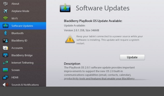 BlackBerry PlayBook 2.0.1.358