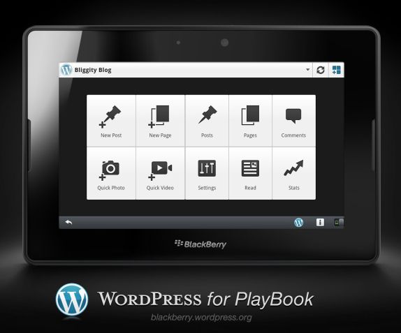 WordPress App on BB Playbook