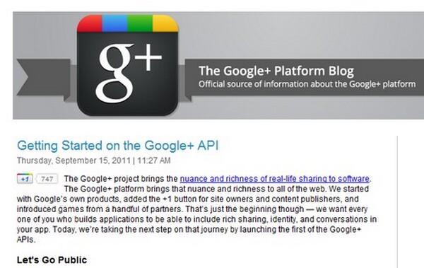 Google + API