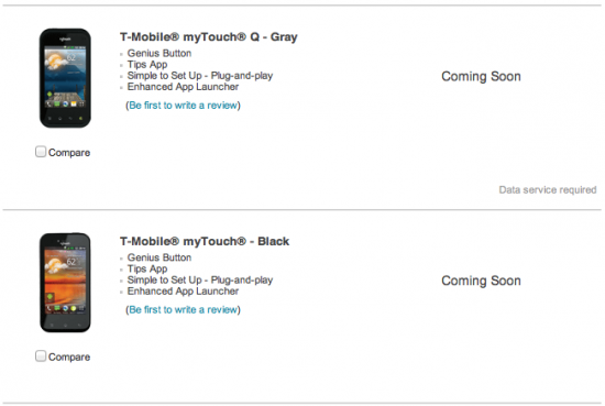 T-Mobile myTouch Q and myTouch Black T-Mobile myTouch Q and myTouch Black