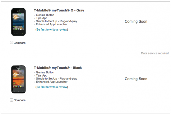 T-Mobile myTouch Q and myTouch Black