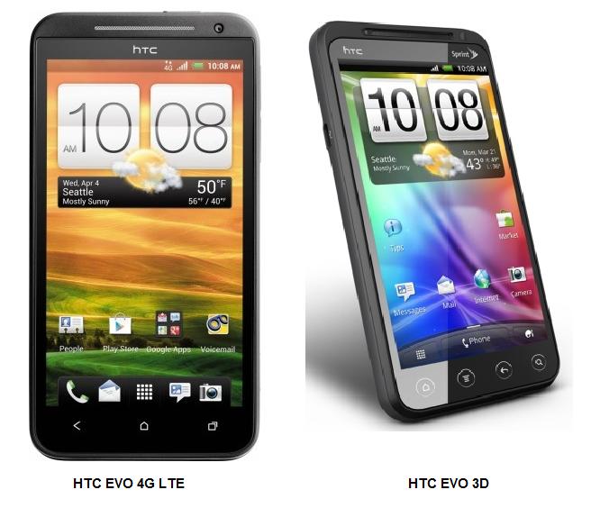 HTC Evo 4G LTE vs HTC Evo 3D