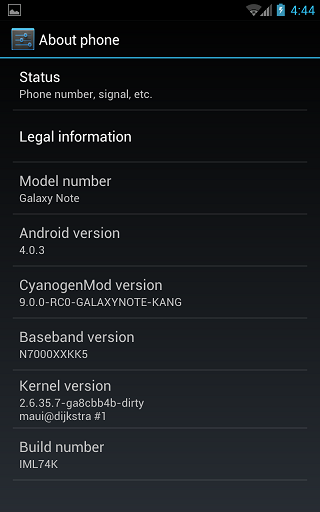 Galaxy Note CM9 ICS Galaxy Note CM9 ICS