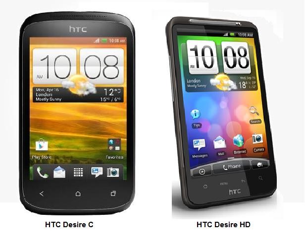 HTC Desire C vs Desire HD