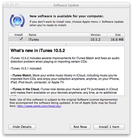 iTunes 10.5.2