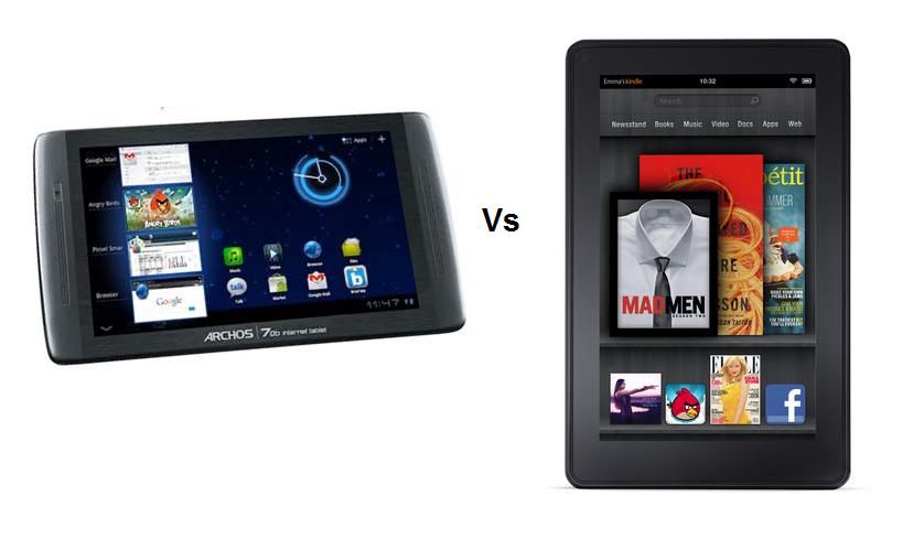 Archos 70b Internet Tablet Vs Amazon Kindle Fire