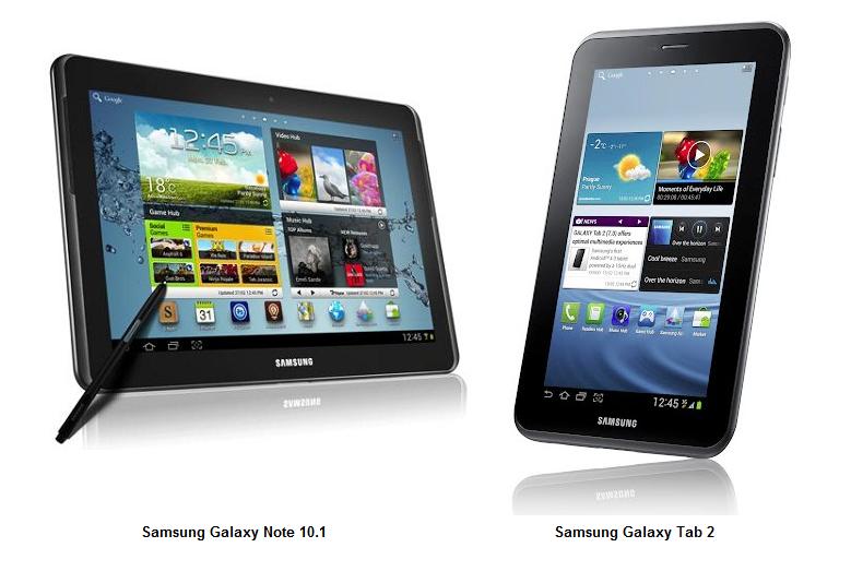 Samsung Galaxy Tab 2 Vs Galaxy Note 10.1